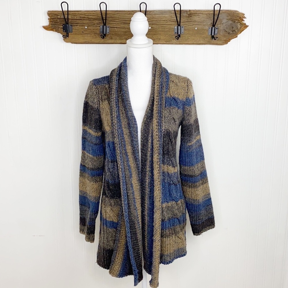 Iperico Made in Italy Striped Cardigan Sweater Open Front